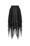 Gothic Shadow Mist Layered Mesh Long Skirt KW440