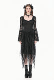 Gothic Shadow Mist Layered Mesh Long Skirt KW440