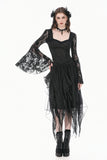 Gothic Shadow Mist Layered Mesh Long Skirt KW440