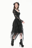 Gothic Shadow Mist Layered Mesh Long Skirt KW440