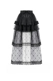 Goth Lolita Diamond Lace Patchwork Layered Tutu Skirt KW450