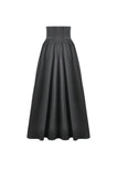 Gothic High-Waist Maxi Skirt with Hollow Embroidery and Metallic Fasteners KW452