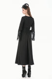 Gothic High-Waist Maxi Skirt with Hollow Embroidery and Metallic Fasteners KW452