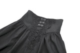 Gothic High-Waist Maxi Skirt with Hollow Embroidery and Metallic Fasteners KW452
