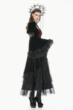 Gothic Velvet Skirt with  Tiered Lace Mesh and Ruffled Cake Silhouette KW453