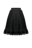 Dark Lolita Skirt in Matte Velvet with Lace Trims KW454