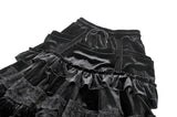 Dark Lolita Skirt in Matte Velvet with Lace Trims KW454