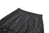 Gothic Sheer Floral Lace Maxi Skirt with 3D Roses, Beaded Tassels and Layered Chiffon Hem KW455