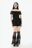 Lolita Lace-Trimmed Lantern shorts with Embroidered Flower PW135