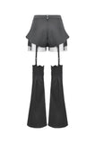 Punk Convertible Shorts with Grommet Straps and Zipper Leggings PW136