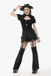 Punk Convertible Shorts with Grommet Straps and Zipper Leggings PW136