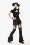 Punk Convertible Shorts with Grommet Straps and Zipper Leggings PW136