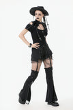 Punk Convertible Shorts with Grommet Straps and Zipper Leggings PW136