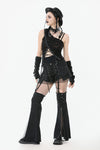 Punk Convertible Shorts with Grommet Straps and Zipper Leggings PW136