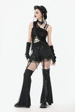 Punk Convertible Shorts with Grommet Straps and Zipper Leggings PW136