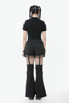 Punk Convertible Shorts with Grommet Straps and Zipper Leggings PW136