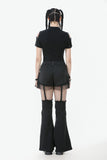 Punk Convertible Shorts with Grommet Straps and Zipper Leggings PW136