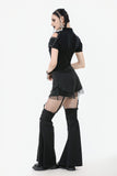 Punk Convertible Shorts with Grommet Straps and Zipper Leggings PW136