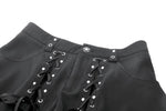 Punk Convertible Shorts with Grommet Straps and Zipper Leggings PW136