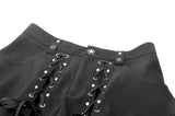 Punk Convertible Shorts with Grommet Straps and Zipper Leggings PW136