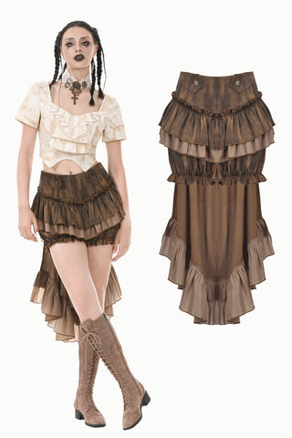 Steampunk Tailcoat Bloomers with Anchor Buttons and Ruffled Trim PW137BN