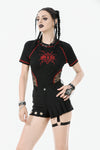 Asymmetry Rivet Punk Shorts with Leg Strap PW141