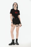 Asymmetry Rivet Punk Shorts with Leg Strap PW141