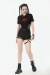 Asymmetry Rivet Punk Shorts with Leg Strap PW141
