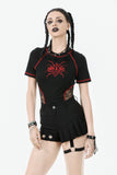 Asymmetry Rivet Punk Shorts with Leg Strap PW141