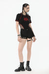Asymmetry Rivet Punk Shorts with Leg Strap PW141