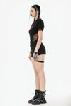 Asymmetry Rivet Punk Shorts with Leg Strap PW141