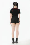 Asymmetry Rivet Punk Shorts with Leg Strap PW141