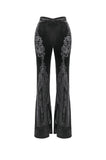 Gothic Appliqué Velvet Flared Pants PW146
