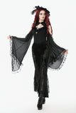Gothic Appliqué Velvet Flared Pants PW146