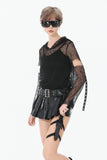Low-Waist Tactical Punk Skirt-Pants with Asymmetric Pleated Belt PW148 - Gothlolibeauty
