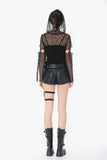 Low-Waist Tactical Punk Skirt-Pants with Asymmetric Pleated Belt PW148 - Gothlolibeauty