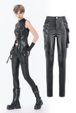 Punk Asymmetric Stud Detail Pants PW151 - Gothlolibeauty