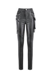 Punk Asymmetric Stud Detail Pants PW151 - Gothlolibeauty