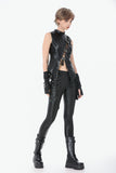 Punk Asymmetric Stud Detail Pants PW151 - Gothlolibeauty