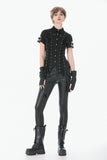 Punk Asymmetric Stud Detail Pants PW151 - Gothlolibeauty