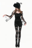 Velvet Night - Gothic Retro Palace Embroidery Sheer Lace Patchwork Slim Leggings PW155