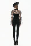 Velvet Night - Gothic Retro Palace Embroidery Sheer Lace Patchwork Slim Leggings PW155