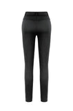 Dark Punk Skinny Pants with Metallic Buckle Straps and Eyelet Lace-up Calves PW156