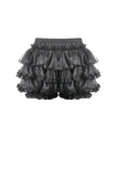 Punk-Lolita Bloomer Shorts with Tiered Organza Ruffles and Lace-Trimmed Cake Silhouette PW158