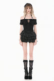 Punk-Lolita Bloomer Shorts with Tiered Organza Ruffles and Lace-Trimmed Cake Silhouette PW158