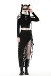 Punk rock lace up off-shoulder T-shirt TW479