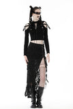 Punk rock lace up off-shoulder T-shirt TW479
