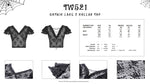 Gothic lace V collar top TW521