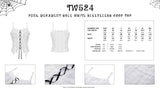 Punk decadent hole white sleeveless crop top TW524