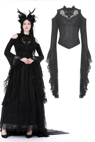 Gothic big sleeves sexy shouler top TW528
